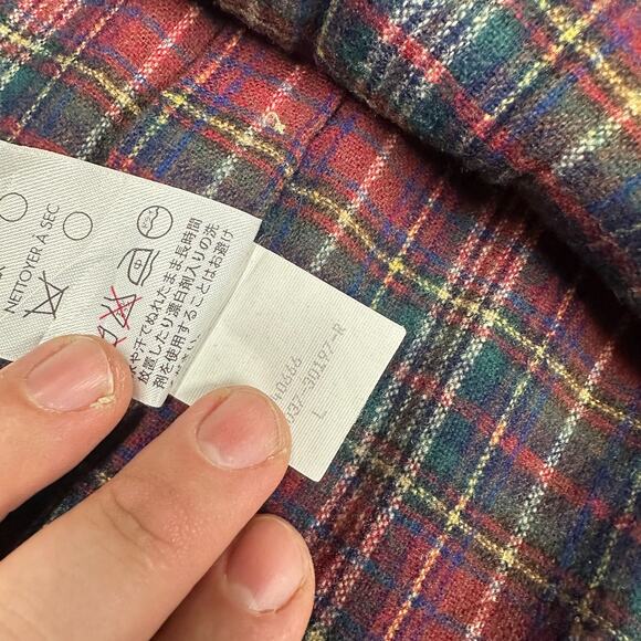 Vintage Pendleton 100% Pure Virgin Wool Shirt Flannel Plaid Mens L Button Up - Picture 7 of 16